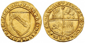 Kingdom of Castille and Leon. Juan II (1406-1454). Dobla de la Banda. Sevilla. (Bautista-791 var). Anv.: + IOHANES ✿ DEI ✿ GRACIA ✿ REX ✿ LEGION. Rev....