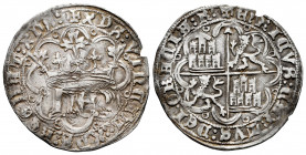 Kingdom of Castille and Leon. Enrique IV (1454-1474). 1 real. Toledo. (Bautista-898). Anv.: + XPS: VINCIT: XPS: REGNAT XPS:. Rev.: + ENRICVS: CARTVS: ...