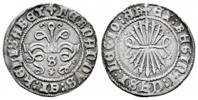 Catholic Kings (1474-1504). 1/2 real. Sevilla. (Cal-257). Ag. 1,52 g. S and star below yoke and bundle of arrows. Choice VF. Est...150,00. 


 SPAN...