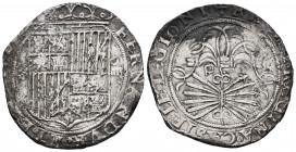 Catholic Kings (1474-1504). 4 reales. Sevilla. (Cal-564). Ag. 13,48 g. Escudo entre S-IIII y ensayador d cuadrada en reverso. Choice F/Almost VF. Est....