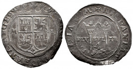 Charles-Joanna (1504-1555). 4 reales. México. (Cal-135). Anv.: (CAROLVS : ET : I)OHANA REGES. Rev.: + HISPANIA(RVM : ET : IN)DIARVM ◦ . Ag. 12,05 g. S...