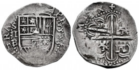 Philip II (1556-1598). 2 reales. 1593. Sevilla. B. (Cal-418). Ag. 6,79 g. Scarce. VF. Est...120,00. 


 SPANISH DESCRIPTION: Felipe II (1556-1598)....