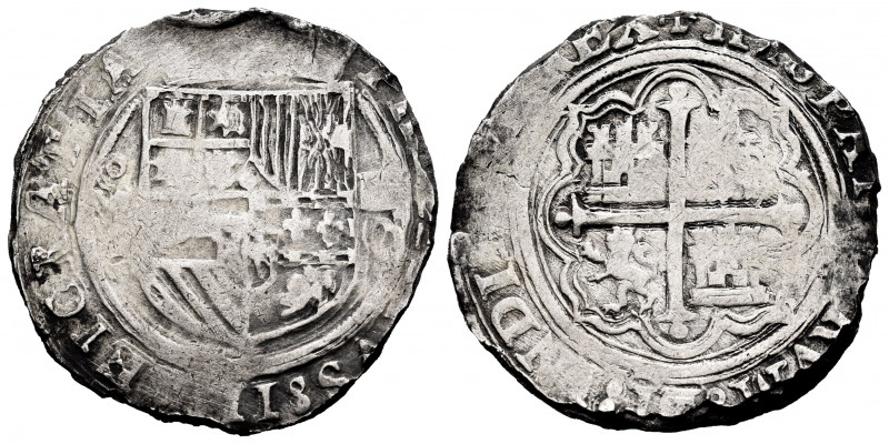 Philip II (1556-1598). 4 reales. México. M - IIII O. (Cal-503). Ag. 12,61 g. Alm...
