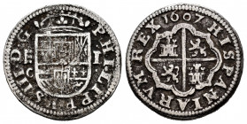 Philip III (1598-1621). 1 real. 1607. Segovia. C. (Cal-516). Ag. 3,14 g. Choice F/Almost VF. Est...50,00. 


 SPANISH DESCRIPTION: Felipe III (1598...