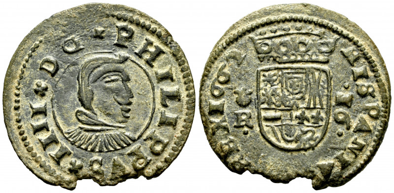 Philip IV (1621-1665). 16 maravedis. 1662. Coruña. R. (Cal-451). (Jarabo-Sanahuj...