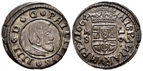 Philip IV (1621-1665). 16 maravedis. 1664. Madrid. S. (Cal-480). Ag. 4,39 g. XF. Est...35,00. 


 SPANISH DESCRIPTION: Felipe IV (1621-1665). 16 ma...