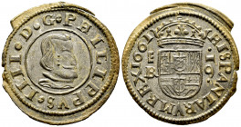 Philip IV (1621-1665). 16 maravedis. 1661. Segovia. BR. (Cal-487). Ae. 4,94 g. XF. Est...50,00. 


 SPANISH DESCRIPTION: Felipe IV (1621-1665). 16 ...