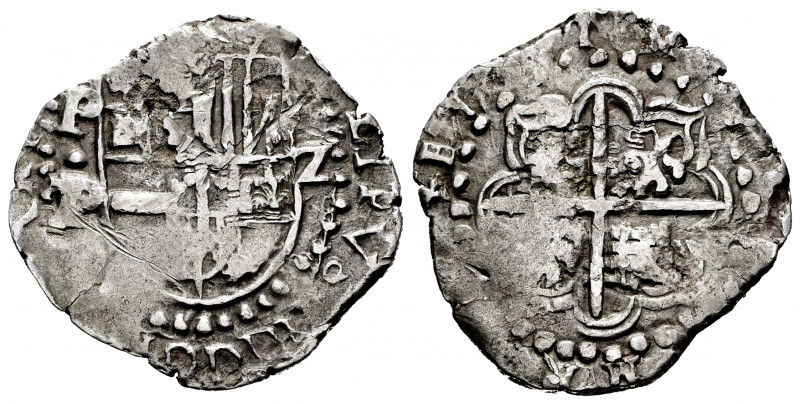 Philip IV (1621-1665). 2 reales. (1624-1628). Potosí. P. (Cal-unlisted). Ag. 5,5...