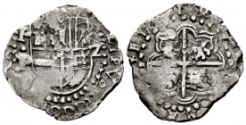 Philip IV (1621-1665). 2 reales. (1624-1628). Potosí. P. (Cal-unlisted). Ag. 5,54 g. Assayer P unknown for this type. Value as Z. King´s ordinal III v...