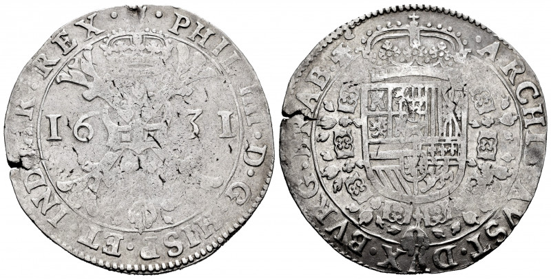 Philip IV (1621-1665). 1 patagon. 1631. Antwerpen. (Vti-937). Ag. 27,86 g. Almos...