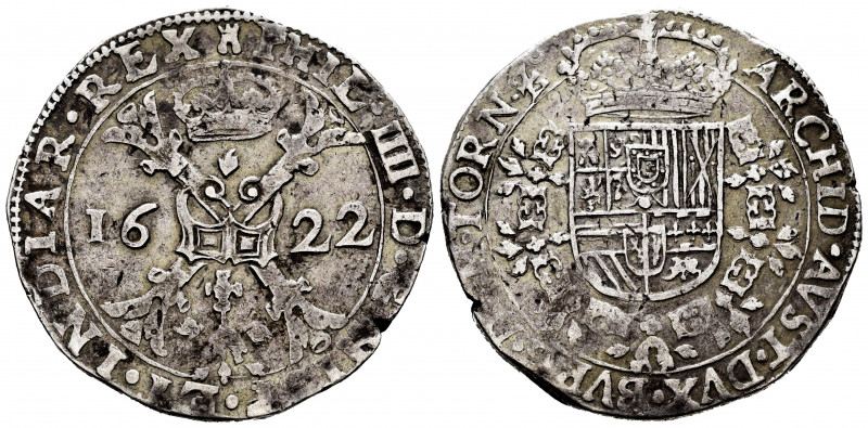 Philip IV (1621-1665). 1 patagon. 1622. Tournai. (Vti-1110). (Vanhoudt-645.TO). ...
