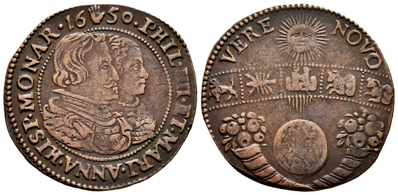 Philip IV (1621-1665). Jeton. 1650. Antwerpen. (Dugn-4036). (Van Loon-II 345, 3....
