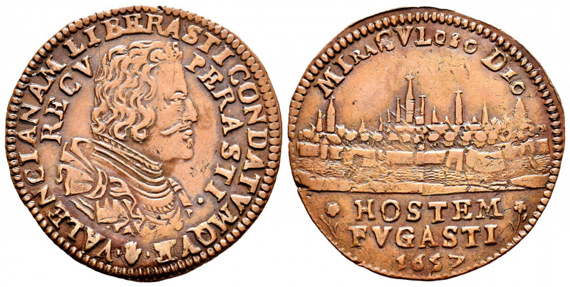 Philip IV (1621-1665). Jeton. 1657. Antwerpen. (Dugn-4109). (Vq-13859). Ae. 6,18...