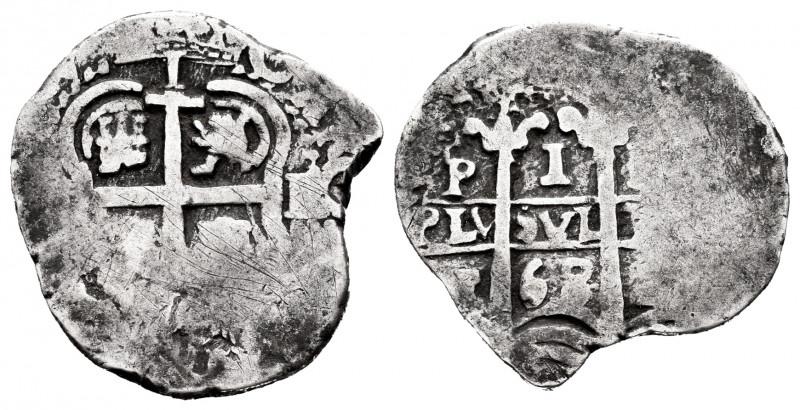 Charles II (1665-1700). 1 real. 1668. Potosí. E. (Cal-251). Ag. 3,06 g. Almost V...