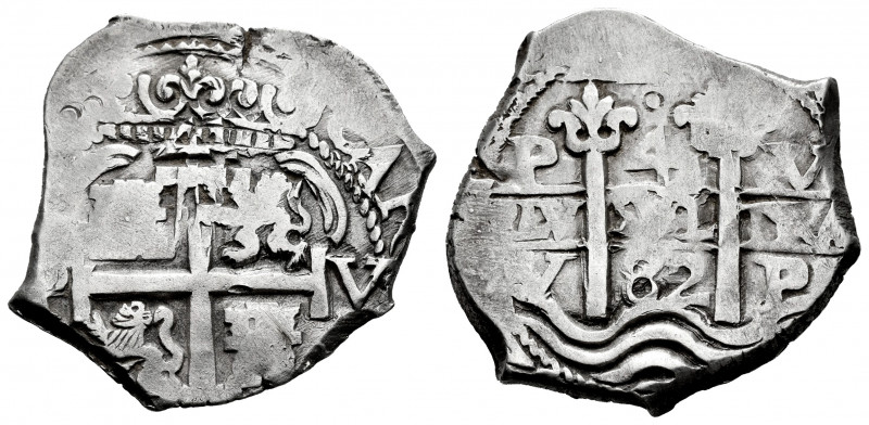 Charles II (1665-1700). 4 reales. 1682. Potosí. V. (Cal-527). Ag. 12,64 g. Tripl...