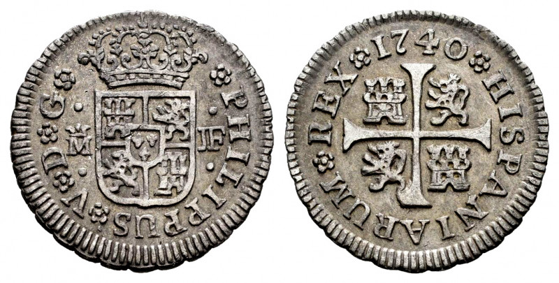 Philip V (1700-1746). 1/2 real. 1740. Madrid. JF. (Cal-352). Ag. 1,48 g. Choice ...