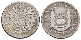 Philip V (1700-1746). 1 real. 1744. México. M. (Cal-521). Ag. 3,24 g. Almost VF/Choice F. Est...50,00. 


 SPANISH DESCRIPTION: Felipe V (1700-1746...