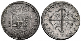 Philip V (1700-1746). 2 reales. 1721. Cuenca. (Cal-671). Ag. 5,65 g. Toned. Choice VF. Est...120,00. 


 SPANISH DESCRIPTION: Felipe V (1700-1746)....