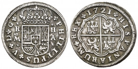 Philip V (1700-1746). 2 reales. 1721. Madrid. A. (Cal-774). Ag. 5,21 g. VF. Est...40,00. 


 SPANISH DESCRIPTION: Felipe V (1700-1746). 2 reales. 1...