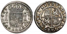Philip V (1700-1746). 2 reales. 1723. Madrid. A. (Cal-777). Ag. 5,06 g. Choice VF/VF. Est...75,00. 


 SPANISH DESCRIPTION: Felipe V (1700-1746). 2...