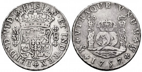 Ferdinand VI (1746-1759). 8 reales. 1757. México. MM. (Cal-493). Ag. 26,70 g. Minor nicks on edge. VF. Est...250,00. 


 SPANISH DESCRIPTION: Ferna...