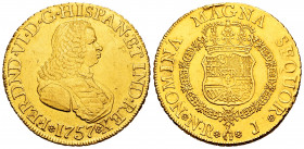 Ferdinand VI (1746-1759). 8 escudos. 1757. Santa Fe de Nuevo Reino. J. (Cal-816). (Cal onza-637). (Restrepo-24-6). Au. 26,92 g. Without value indicati...