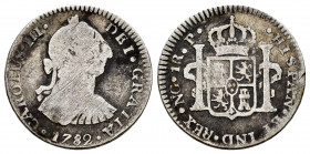 Charles III (1759-1788). 1 real. 1782. Guatemala. P. (Cal-338). Ag. 3,20 g. Very rare. Choice F. Est...80,00. 


 SPANISH DESCRIPTION: Carlos III (...