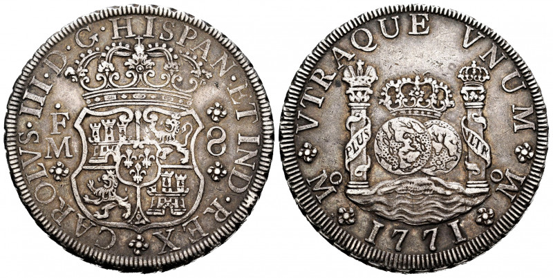 Charles III (1759-1788). 8 reales. 1771. México. FM. (Cal-1103). Ag. 26,95 g. A ...