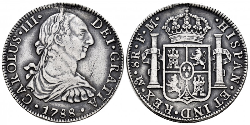 Charles III (1759-1788). 8 reales. 1788. México. FM. (Cal-1132). Ag. 26,91 g. Re...