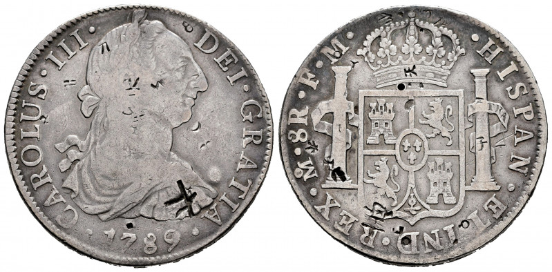 Charles III (1759-1788). 8 reales. 1789. México. FM. (Cal-1134). Ag. 26,67 g. Ch...