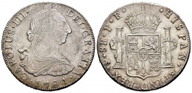 Charles III (1759-1788). 8 reales. 1781. Potosí. PR. (Cal-1180). Ag. 26,99 g. Choice VF/Almost XF. Est...180,00. 


 SPANISH DESCRIPTION: Carlos II...