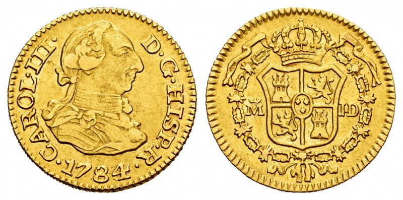 Charles III (1759-1788). 1/2 escudo. 1784. Madrid. JD. (Cal-1277). Au. 1,71 g. C...