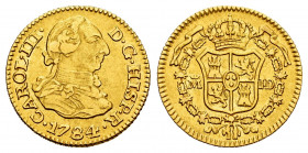 Charles III (1759-1788). 1/2 escudo. 1784. Madrid. JD. (Cal-1277). Au. 1,71 g. Choice VF. Est...140,00. 


 SPANISH DESCRIPTION: Carlos III (1759-1...