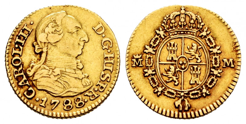 Charles III (1759-1788). 1/2 escudo. 1788. Madrid. M. (Cal-1286). Au. 1,76 g. VF...