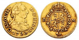 Charles III (1759-1788). 1/2 escudo. 1788. Madrid. M. (Cal-1286). Au. 1,76 g. VF/Choice VF. Est...120,00. 


 SPANISH DESCRIPTION: Carlos III (1759...