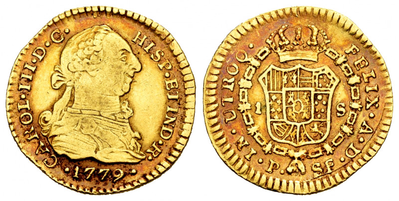 Charles III (1759-1788). 1 escudo. 1779. Popayán. SF. (Cal-1422). (Restrepo-54-1...