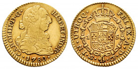Charles III (1759-1788). 1 escudo. 1780. Sevilla. CF. (Cal-1499). Au. 3,38 g. Hairline on obverse. Choice VF. Est...220,00. 


 SPANISH DESCRIPTION...