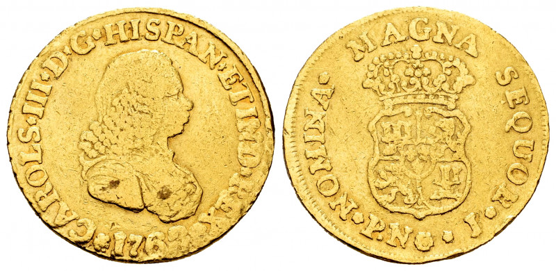 Charles III (1759-1788). 2 escudos. 1763. Popayán. J. (Cal-1617). (Restrepo-58-8...