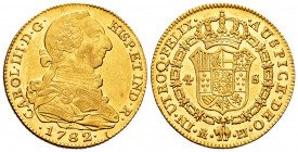 Charles III (1759-1788). 4 escudos. 1782. Madrid. PJ. (Cal-1786). Au. 13,47 g. Original luster. Almost XF/AU. Est...800,00. 


 SPANISH DESCRIPTION...