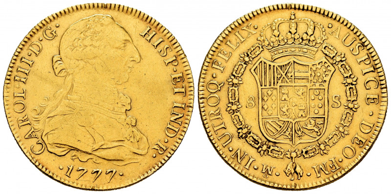 Charles III (1759-1788). 8 escudos. 1777. México. FM. (Cal-2005). (Cal-767). Au....