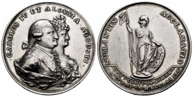 Charles IV (1788-1808). "Proclamation" medal. 1789. Soria. (H-100). (Vives-104). (Vq-13152). Ag. 56,89 g. Proclamation in Soria, May 1789. By Martínez...