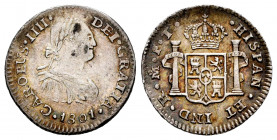 Charles IV (1788-1808). 1/2 real. 1801. México. FT. (Cal-287). Ag. 1,68 g. Choice VF/Almost XF. Est...70,00. 


 SPANISH DESCRIPTION: Carlos IV (17...