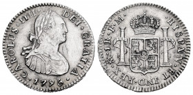 Charles IV (1788-1808). 1 real. 1796. México. FM. (Cal-436). Ag. 3,34 g. Cleaned. Almost XF. Est...100,00. 


 SPANISH DESCRIPTION: Carlos IV (1788...