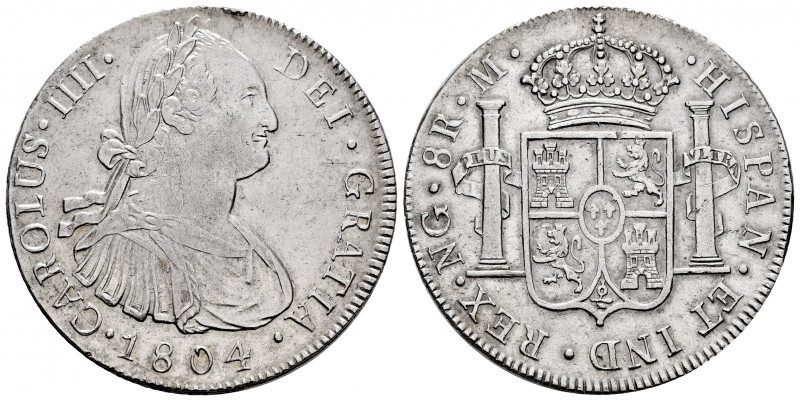 Charles IV (1788-1808). 8 reales. 1804. Guatemala. M. (Cal-897). Ag. 26,93 g. Ha...