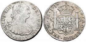 Charles IV (1788-1808). 8 reales. 1801. Lima. IJ. (Cal-919). Ag. 26,38 g. Cleaned. Two scratches on obverse. VF/Choice VF. Est...70,00. 


 SPANISH...
