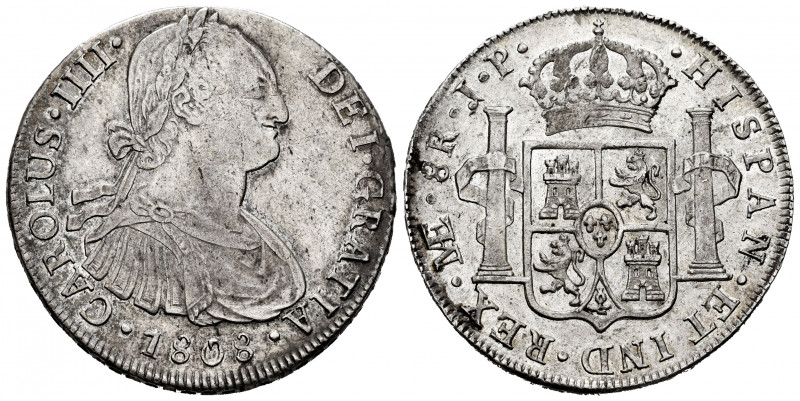 Charles IV (1788-1808). 8 reales. 1808. Lima. JP. (Cal-928). Ag. 27,23 g. It ret...