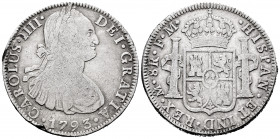 Charles IV (1788-1808). 8 reales. 1793. México. FM. (Cal-955). Ag. 26,56 g. Choice F. Est...50,00. 


 SPANISH DESCRIPTION: Carlos IV (1788-1808). ...