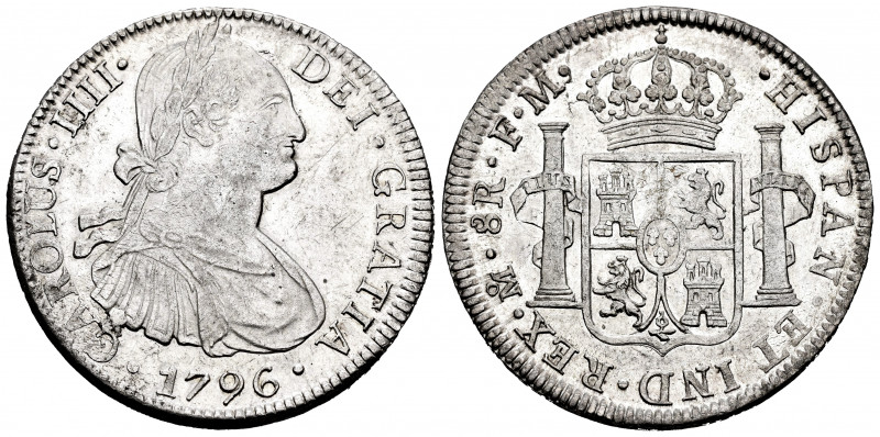 Charles IV (1788-1808). 8 reales. 1796. México. FM. (Cal-959). Ag. 26,97 g. It r...