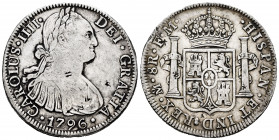 Charles IV (1788-1808). 8 reales. 1796. México. FM. (Cal-959). Ag. 26,92 g. Chop marks. Almost VF. Est...50,00. 


 SPANISH DESCRIPTION: Carlos IV ...