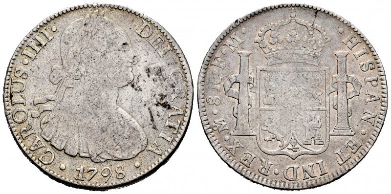 Charles IV (1788-1808). 8 reales. 1798. México. FM. (Cal-961). Ag. 26,50 g. Choi...